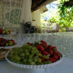 Pulmad tervituslaud maasikad ruum pulm pulmalaud romantiline loodus mets Kallaste Turismitalu Padisel ärksa hingega talu Harjumaal www.kallastetalu.ee