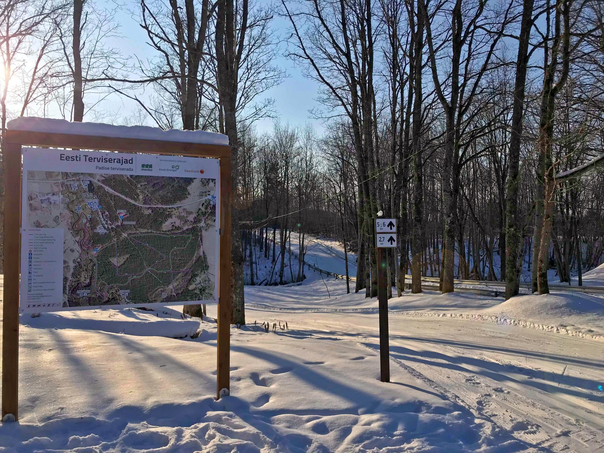 Padise terviserajad suusarajad kaart